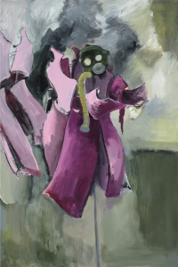 Mannequin at War (2013) 72 x 48, acrylic on canvas by Leah Raab Courtesy the artist 