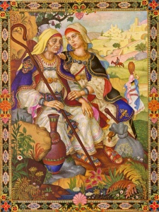 Ruth Goes With Naomi (1947) by Arthur Szyk Reproduced with the cooperation of The Arthur Szyk Society www.szyk.org 