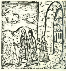 Leaving Bethlehem (1957) woodcut by Jacob Steinhardt Courtesy Jewish Publication Society, Philadelphia 