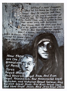 The Book of Ruth (last page) (2011) acrylic & ink on paper by David Wander Courtesy the artist 