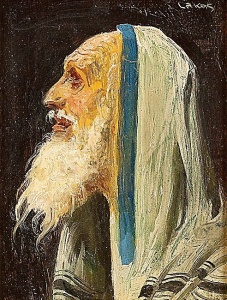 In Prayer, oil on board by Alfred Lakos Courtesy Kestenbaum & Company 