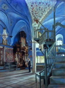 Abuhav Synagogue; oil on canvas by Harry McCormick Courtesy Chassidic Art Institute 