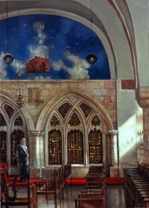 Yochanan ben Zacchai Synagogue; oil on canvas by Harry McCormick Courtesy Chassidic Art Institute 