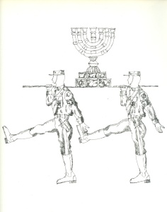 The Heathen Have Entered the Sanctuary (1974) drawing by Mark Podwal Courtesy The Book of Lamentations – The National Council on Art in Jewish Life 