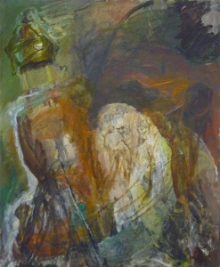 Rabbi with Torah (#6) (1995-2005), oil on canvas by Hyman Bloom Courtesy White Box and Estate of Hyman Bloom 