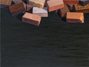 Bricks (2013), [36 x 48] oil on linen by Ron Milewicz Courtesy Elizabeth Harris Gallery 