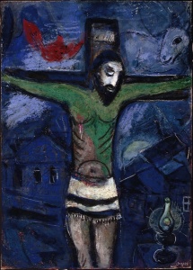 Christ in the Night (1948); Pencil, gouache & pastel on paper by Marc Chagall Collection of the Borges Torrealba family, Rio de Janeiro. © 2013 Artists Rights Society (ARS), New York / ADAGP, Paris