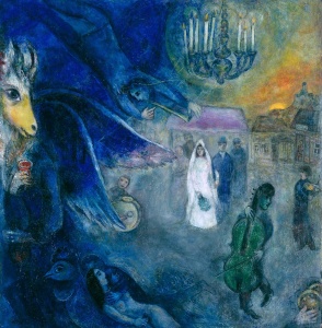 The Wedding Candles (1945); oil on canvas by Marc Chagall Kunsthaus Zurich. © 2013 Artists Rights Society (ARS), New York / ADAGP, Paris