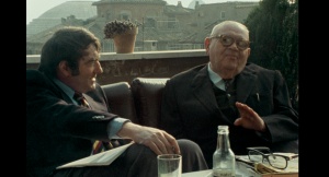 The Last of the Unjust (2013) documentary film by Claude Lanzmann, Lanzmann and Benjamin Murmelstein (right side) in Rome Courtesy Synecdoche & Le Pacte Films