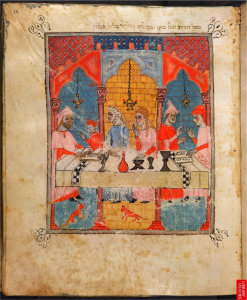 The Seder - Sister Haggadah, (1340), MS Or 2884;Fol.18: Courtesy British Library, London 
